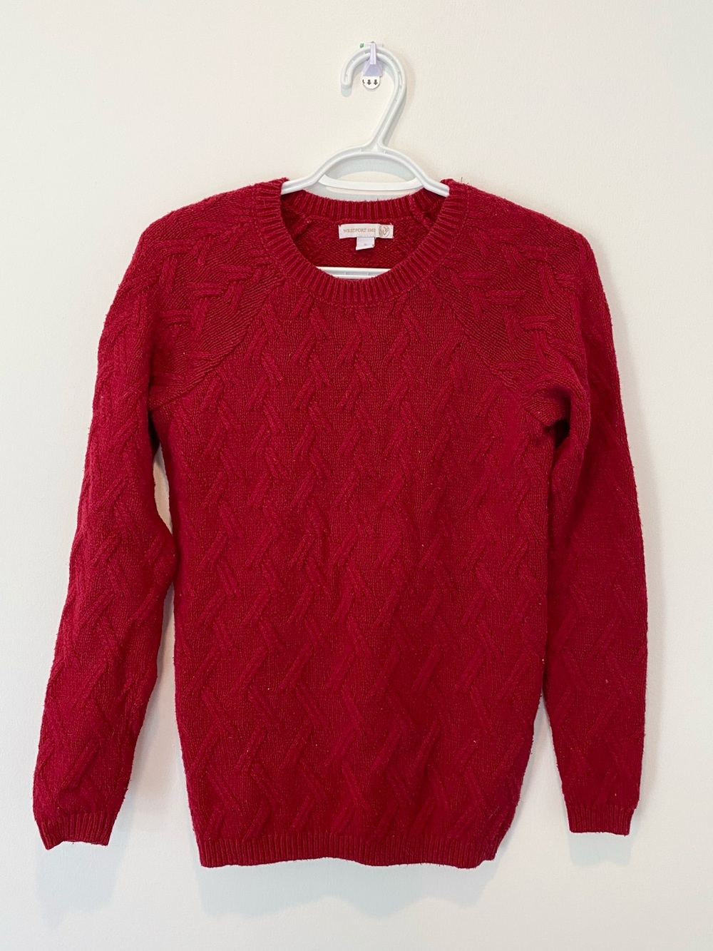 Westport Red Cable Crewneck Sweater